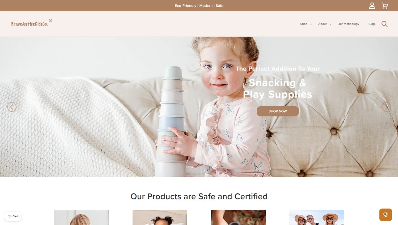Brave Justice Kids Co. website preview