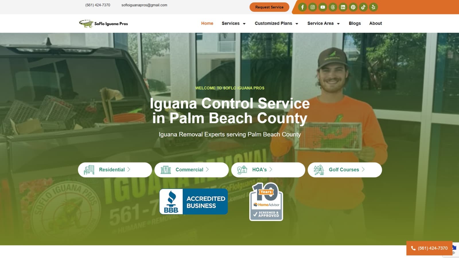 SoFlo Iguana website preview