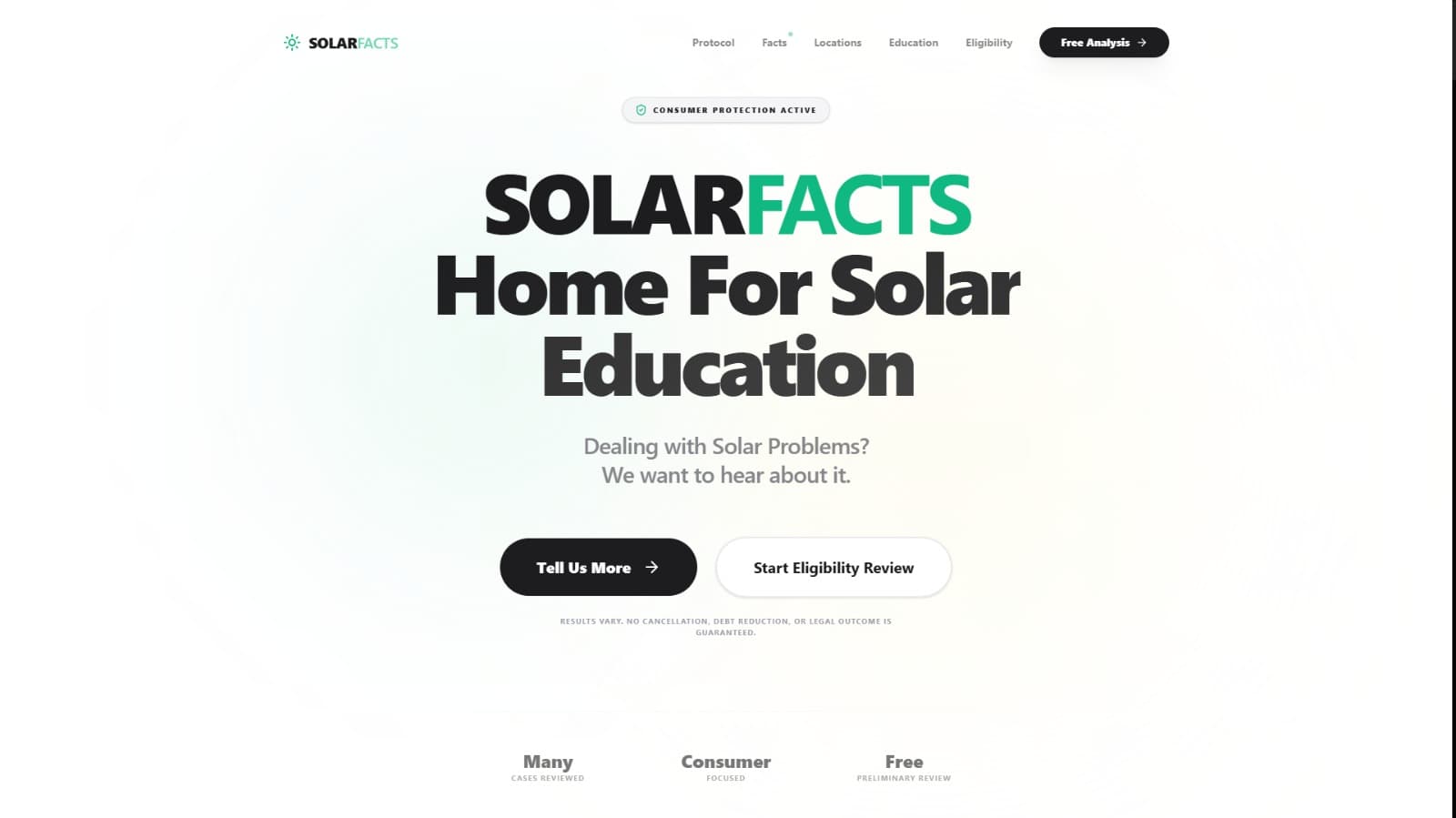 Solar Facts website preview